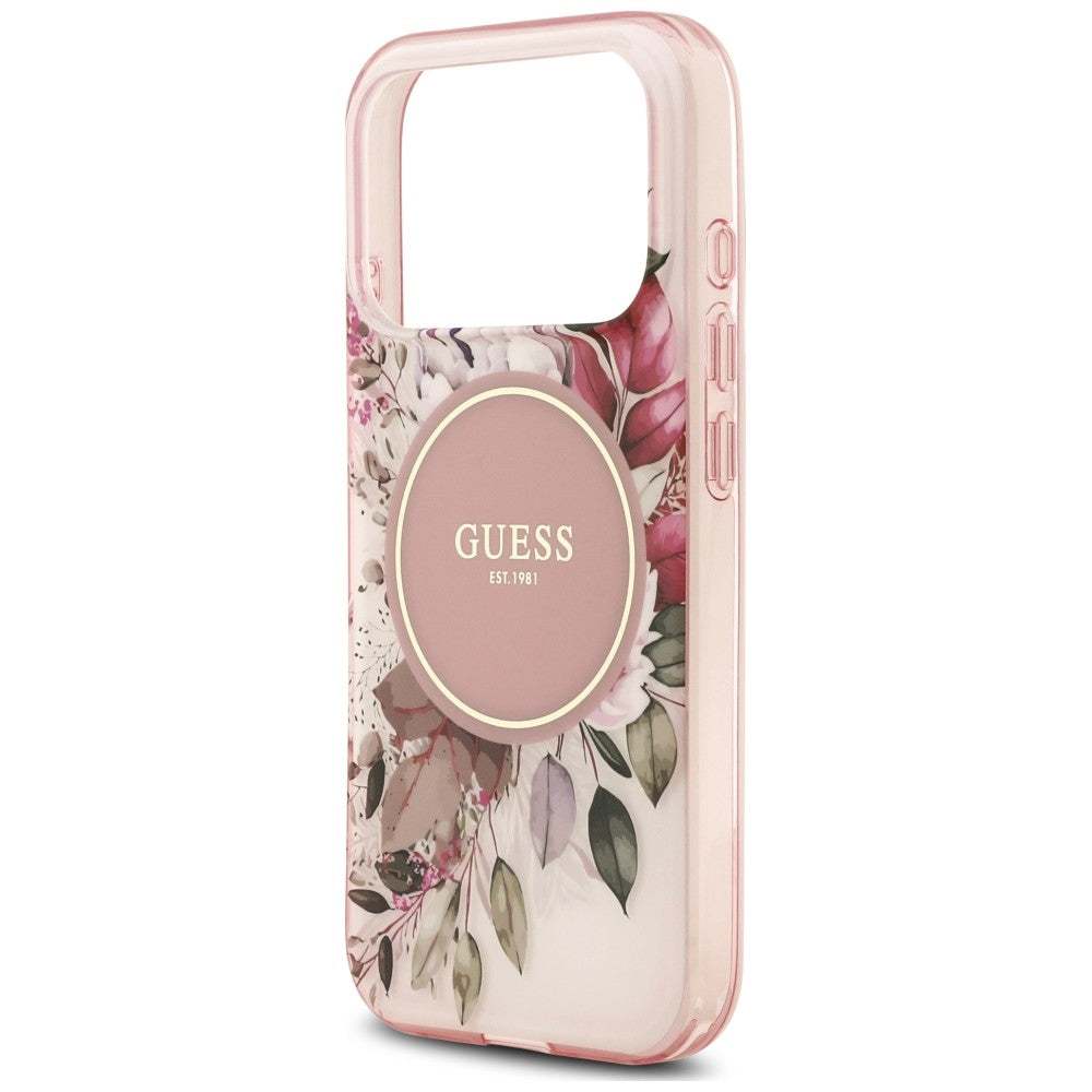 Etui Guess IML Flower & Tonal Circle MagSafe na iPhone 18 Pro / 17 Pro - różowe_5