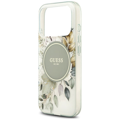 Etui Guess IML Flower & Tonal Circle MagSafe na iPhone 18 Pro Max / 17 Pro Max - zielone_5