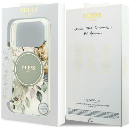 Etui Guess IML Flower & Tonal Circle MagSafe na iPhone 18 Pro Max / 17 Pro Max - zielone_7