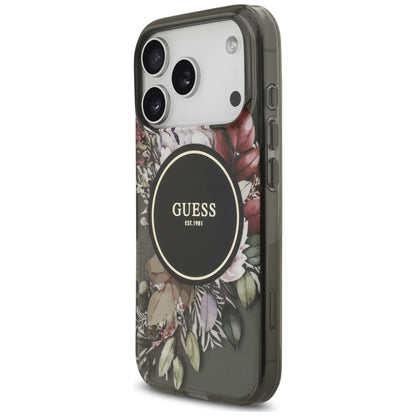 Etui Guess IML Flowers Pearl Strap MagSafe na iPhone 18 Pro / 17 Pro - czarne_2