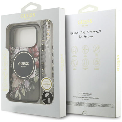 Etui Guess IML Flowers Pearl Strap MagSafe na iPhone 18 Pro / 17 Pro - czarne_7