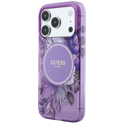 Etui Guess IML Flowers Pearl Strap MagSafe na iPhone 18 Pro / 17 Pro - fioletowe_1