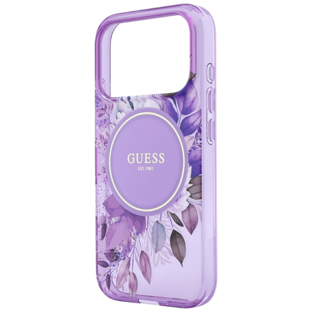 Etui Guess IML Flowers Pearl Strap MagSafe na iPhone 18 Pro / 17 Pro - fioletowe_4