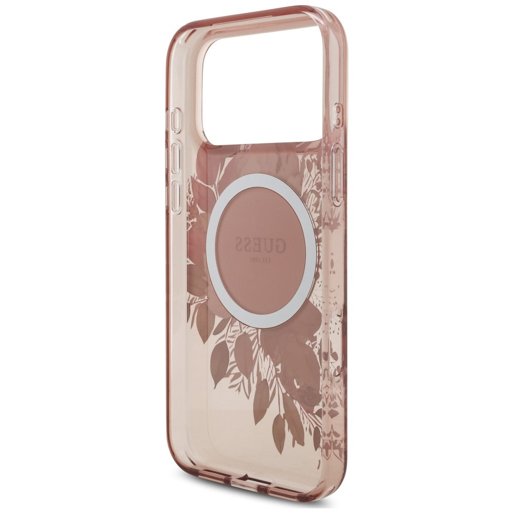Etui Guess IML Flowers Pearl Strap MagSafe na iPhone 18 Pro / 17 Pro - różowe_6