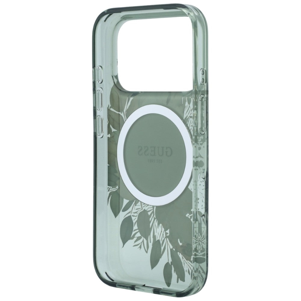 Etui Guess IML Flowers Pearl Strap MagSafe na iPhone 18 Pro / 17 Pro - zielone_5