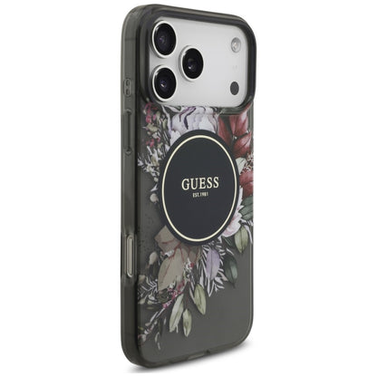 Etui Guess IML Flowers Pearl Strap MagSafe na iPhone 18 Pro Max / 17 Pro Max - czarne_3