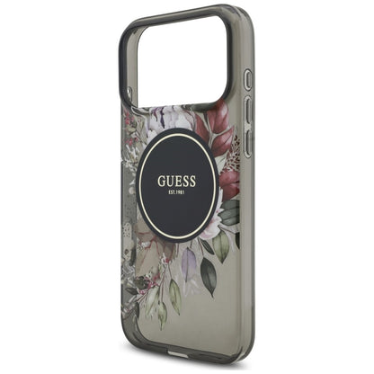 Etui Guess IML Flowers Pearl Strap MagSafe na iPhone 18 Pro Max / 17 Pro Max - czarne_5