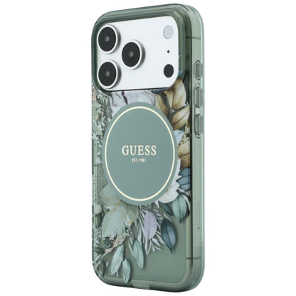 Etui Guess IML Flowers Pearl Strap MagSafe na iPhone 18 Pro Max / 17 Pro Max - zielone_1