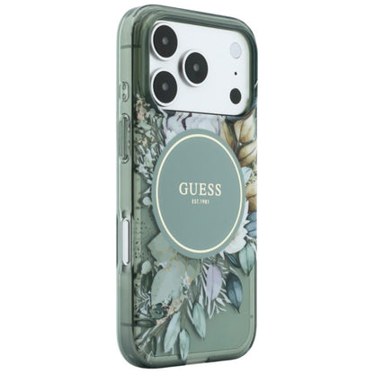 Etui Guess IML Flowers Pearl Strap MagSafe na iPhone 18 Pro Max / 17 Pro Max - zielone_2