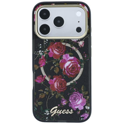 Etui Guess IML Glitter Blossom Roses MagSafe na iPhone 18 Pro Max / 17 Pro Max - czarne_2