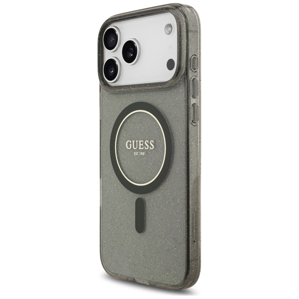 Etui Guess IML Glitter Pearl Strap MagSafe na iPhone 18 Pro / 17 Pro - czarne_2