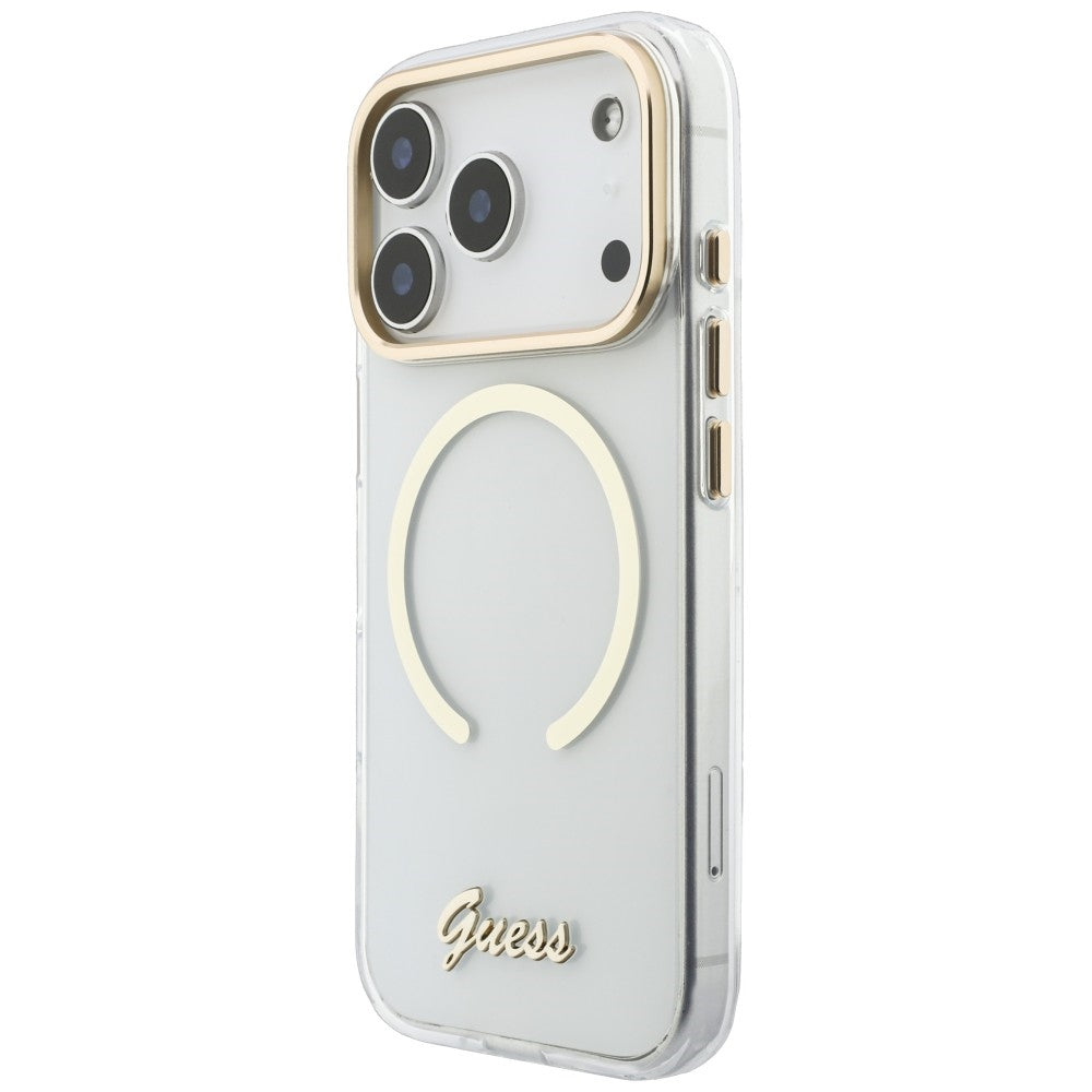 Etui Guess IML Script Metal MagSafe na iPhone 18 Pro Max / 17 Pro Max - przezroczyste_1