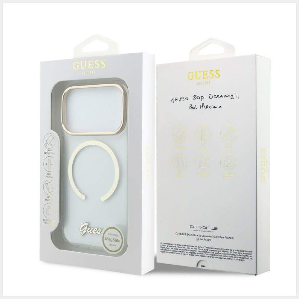 Etui Guess IML Script Metal MagSafe na iPhone 18 Pro Max / 17 Pro Max - przezroczyste_7