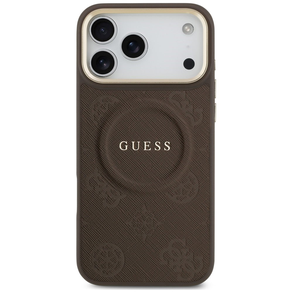 Etui Guess Peony Hot Stamp MagSafe na iPhone 18 Pro Max / 17 Pro Max - brązowe_2