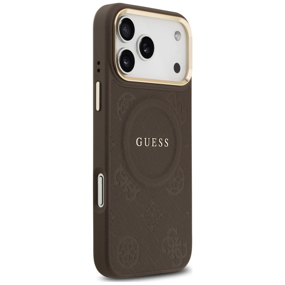 Etui Guess Peony Hot Stamp MagSafe na iPhone 18 Pro Max / 17 Pro Max - brązowe_3