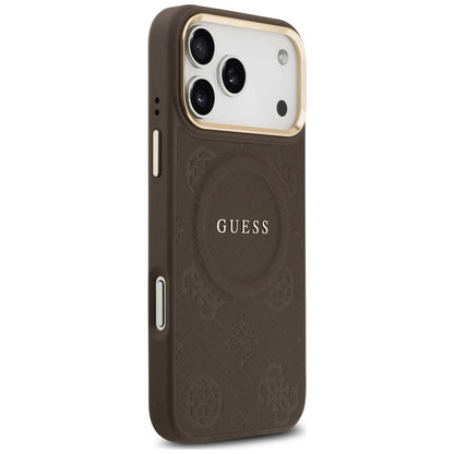 Etui Guess Peony Hot Stamp MagSafe na iPhone 18 Pro Max / 17 Pro Max - brązowe_3