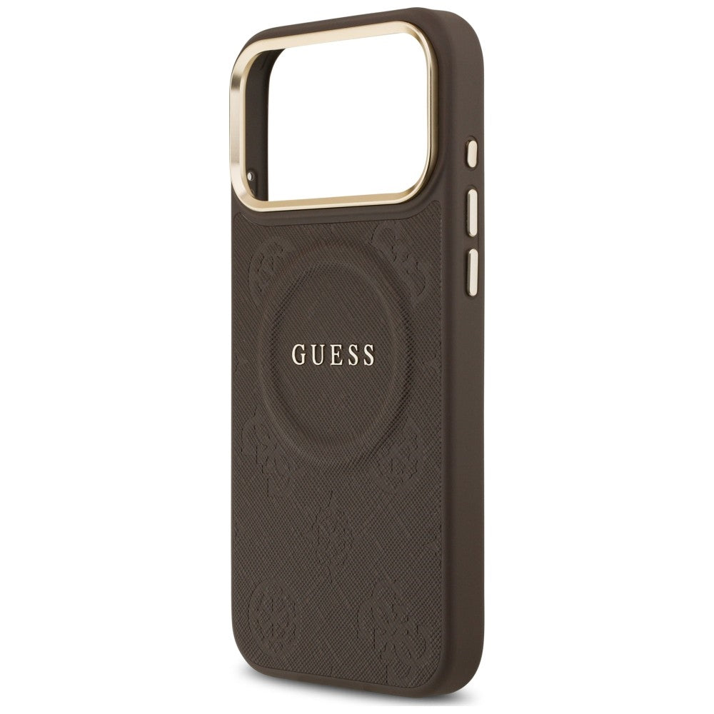 Etui Guess Peony Hot Stamp MagSafe na iPhone 18 Pro Max / 17 Pro Max - brązowe_5