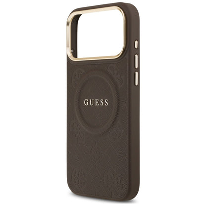 Etui Guess Peony Hot Stamp MagSafe na iPhone 18 Pro Max / 17 Pro Max - brązowe_5