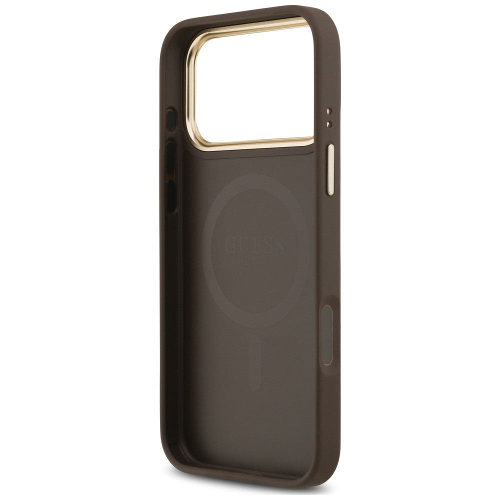 Etui Guess Peony Hot Stamp MagSafe na iPhone 18 Pro Max / 17 Pro Max - brązowe_6