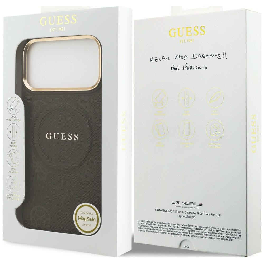 Etui Guess Peony Hot Stamp MagSafe na iPhone 18 Pro Max / 17 Pro Max - brązowe_7
