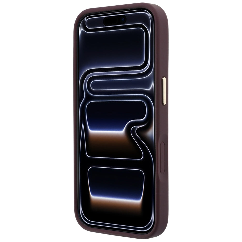 Etui Guess Ring Stand 360 Grained Classic Logo MagSafe na iPhone 18 Pro / 17 Pro - burgundowe_4