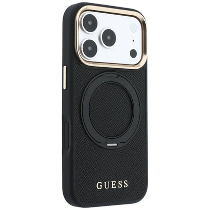 Etui Guess Ring Stand 360 Grained Classic Logo MagSafe na iPhone 18 Pro / 17 Pro - czarne_3