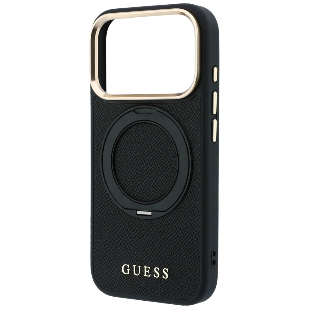 Etui Guess Ring Stand 360 Grained Classic Logo MagSafe na iPhone 18 Pro / 17 Pro - czarne_5