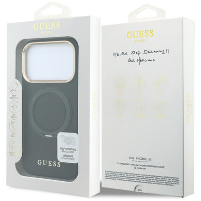 Etui Guess Ring Stand 360 Grained Classic Logo MagSafe na iPhone 18 Pro / 17 Pro - czarne_7
