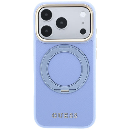 Etui Guess Ring Stand 360 Grained Classic Logo MagSafe na iPhone 18 Pro / 17 Pro - jasnoniebieskie_2
