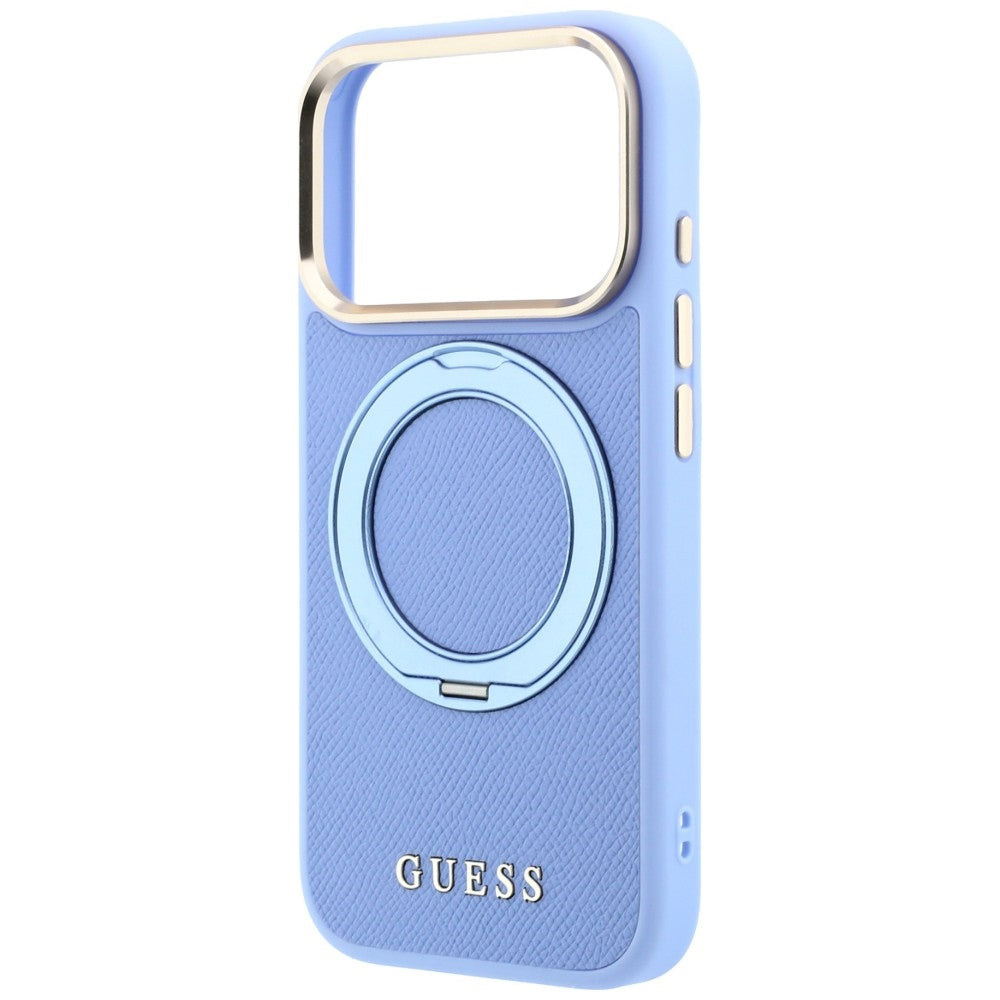 Etui Guess Ring Stand 360 Grained Classic Logo MagSafe na iPhone 18 Pro / 17 Pro - jasnoniebieskie_5