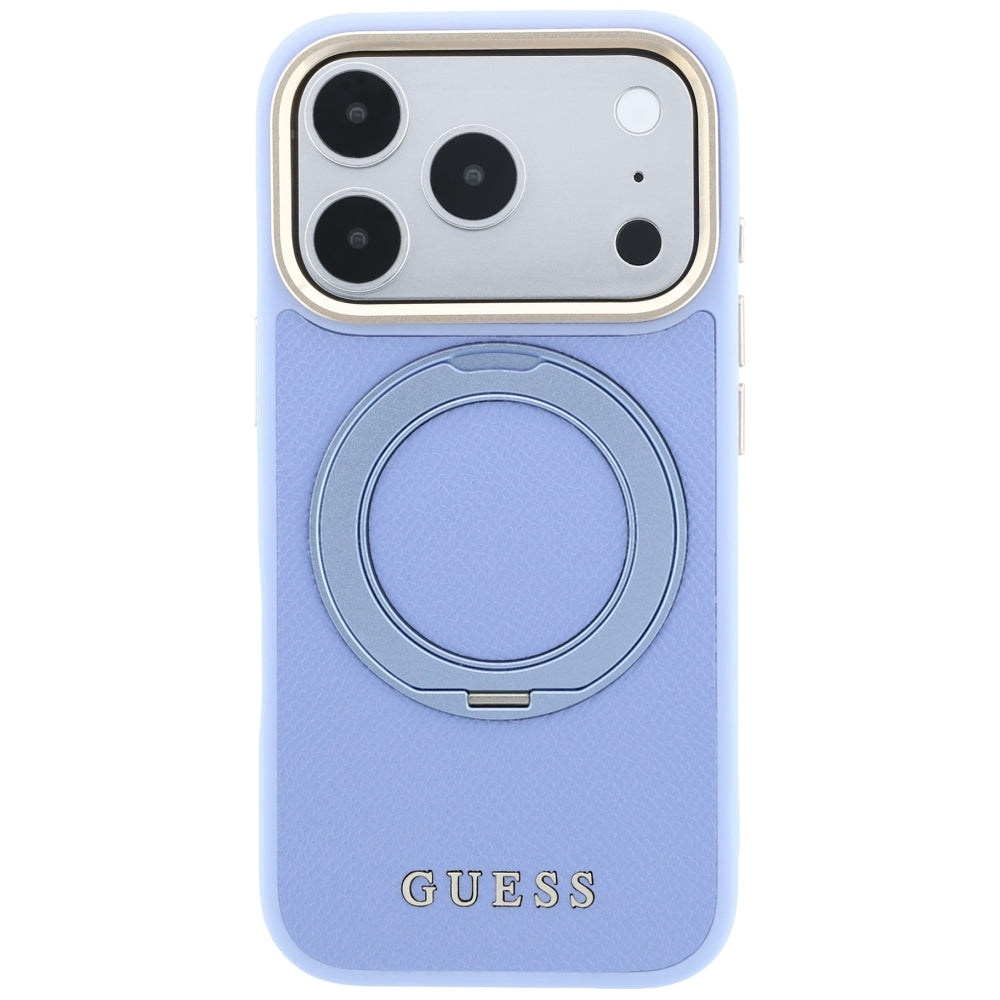 Etui Guess Ring Stand 360 Grained Classic Logo MagSafe na iPhone 18 Pro Max / 17 Pro Max - jasnoniebieskie_2