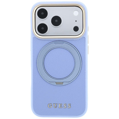 Etui Guess Ring Stand 360 Grained Classic Logo MagSafe na iPhone 18 Pro Max / 17 Pro Max - jasnoniebieskie_2