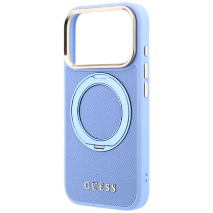 Etui Guess Ring Stand 360 Grained Classic Logo MagSafe na iPhone 18 Pro Max / 17 Pro Max - jasnoniebieskie_5