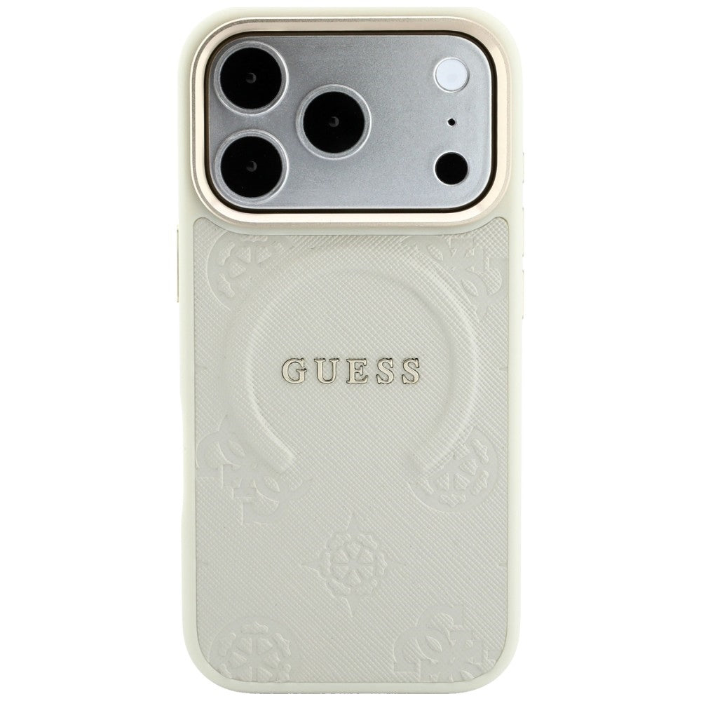 Etui Guess Saffiano Peony & Ring MagSafe na iPhone 18 Pro / 17 Pro - beżowe_2