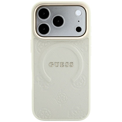 Etui Guess Saffiano Peony & Ring MagSafe na iPhone 18 Pro / 17 Pro - beżowe_2