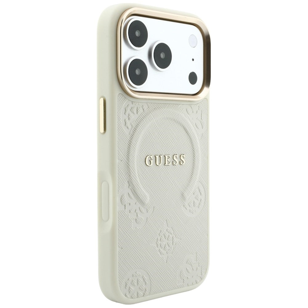 Etui Guess Saffiano Peony & Ring MagSafe na iPhone 18 Pro / 17 Pro - beżowe_3