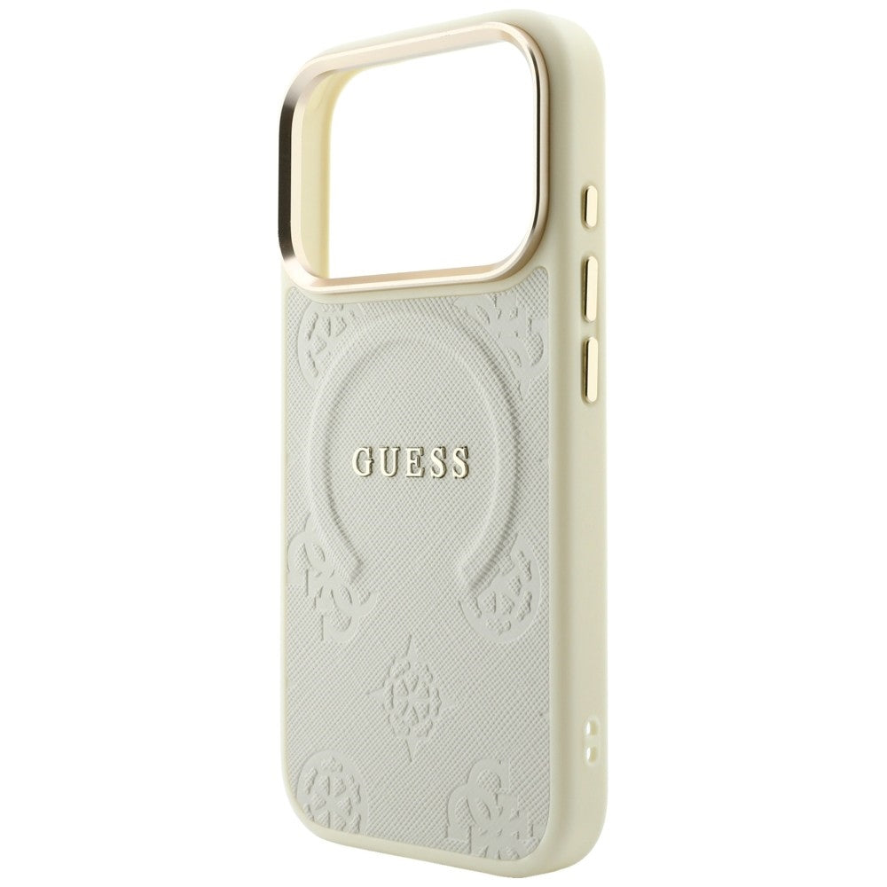 Etui Guess Saffiano Peony & Ring MagSafe na iPhone 18 Pro / 17 Pro - beżowe_5