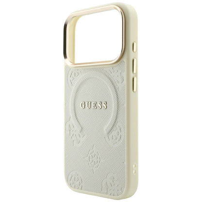 Etui Guess Saffiano Peony & Ring MagSafe na iPhone 18 Pro / 17 Pro - beżowe_5