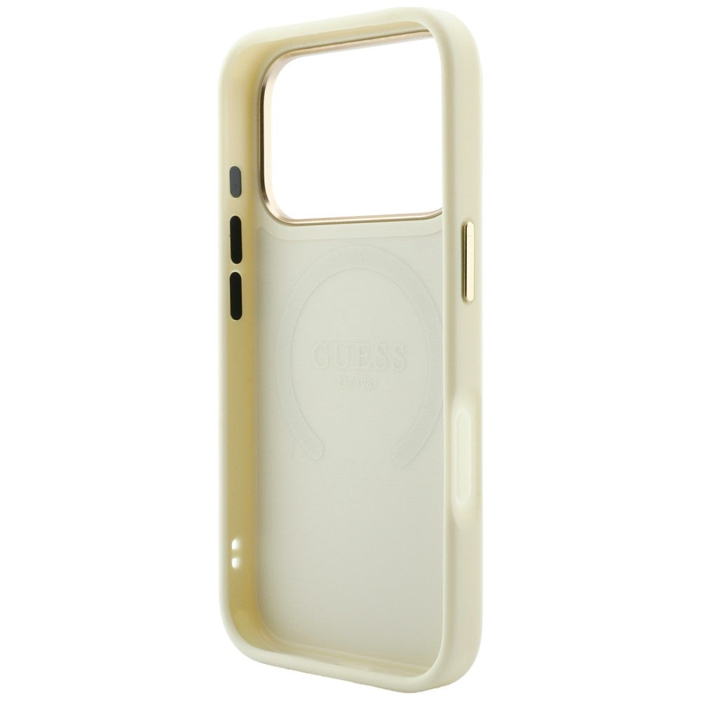 Etui Guess Saffiano Peony & Ring MagSafe na iPhone 18 Pro / 17 Pro - beżowe_6