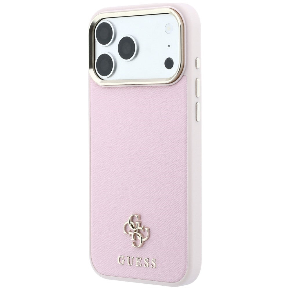 Etui Guess Saffiano Small 4G & Classic Logo MagSafe na iPhone 18 Pro / 17 Pro - różowe_1