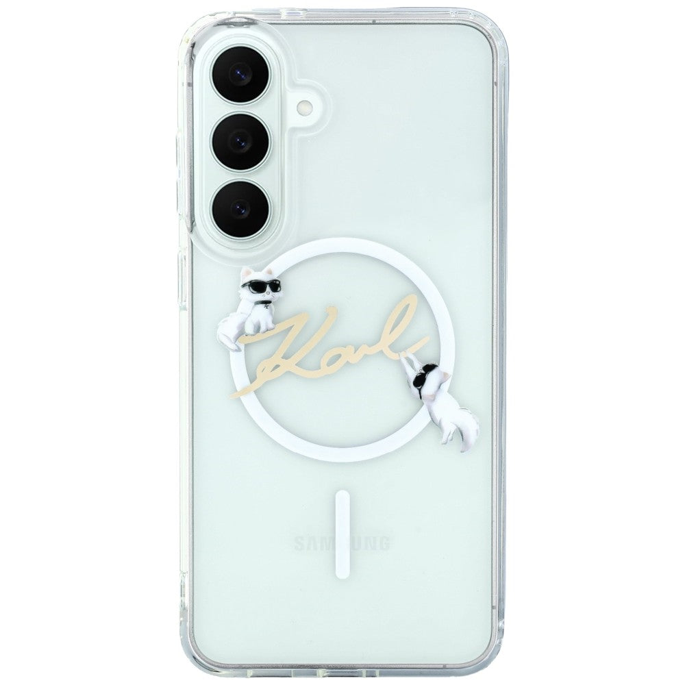Etui Karl Lagerfeld IML Choupettes Karl Script Logo MagSafe na Samsung Galaxy S26 FE - przezroczyste_2