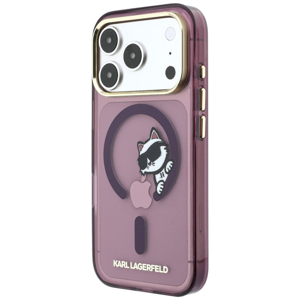 Etui Karl Lagerfeld Peekaboo Logo MagSafe na iPhone 18 Pro / 17 Pro - burgundowe_1