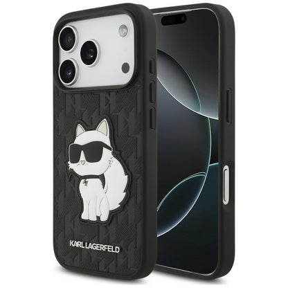 Etui Karl Lagerfeld Saffiano Mono Patch Choupette iPhone 18 Pro / 17 Pro - czarne_0