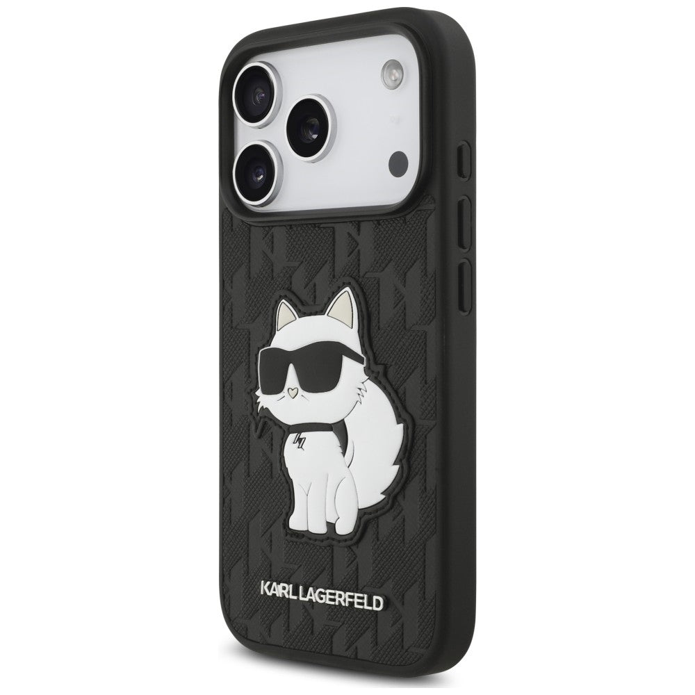 Etui Karl Lagerfeld Saffiano Mono Patch Choupette iPhone 18 Pro / 17 Pro - czarne_1