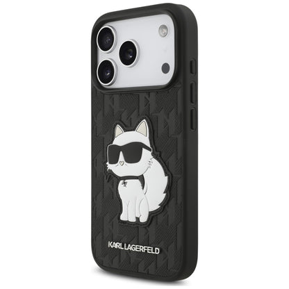 Etui Karl Lagerfeld Saffiano Mono Patch Choupette iPhone 18 Pro / 17 Pro - czarne_1
