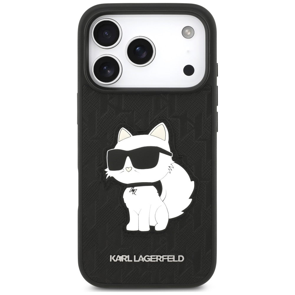 Etui Karl Lagerfeld Saffiano Mono Patch Choupette iPhone 18 Pro / 17 Pro - czarne_2