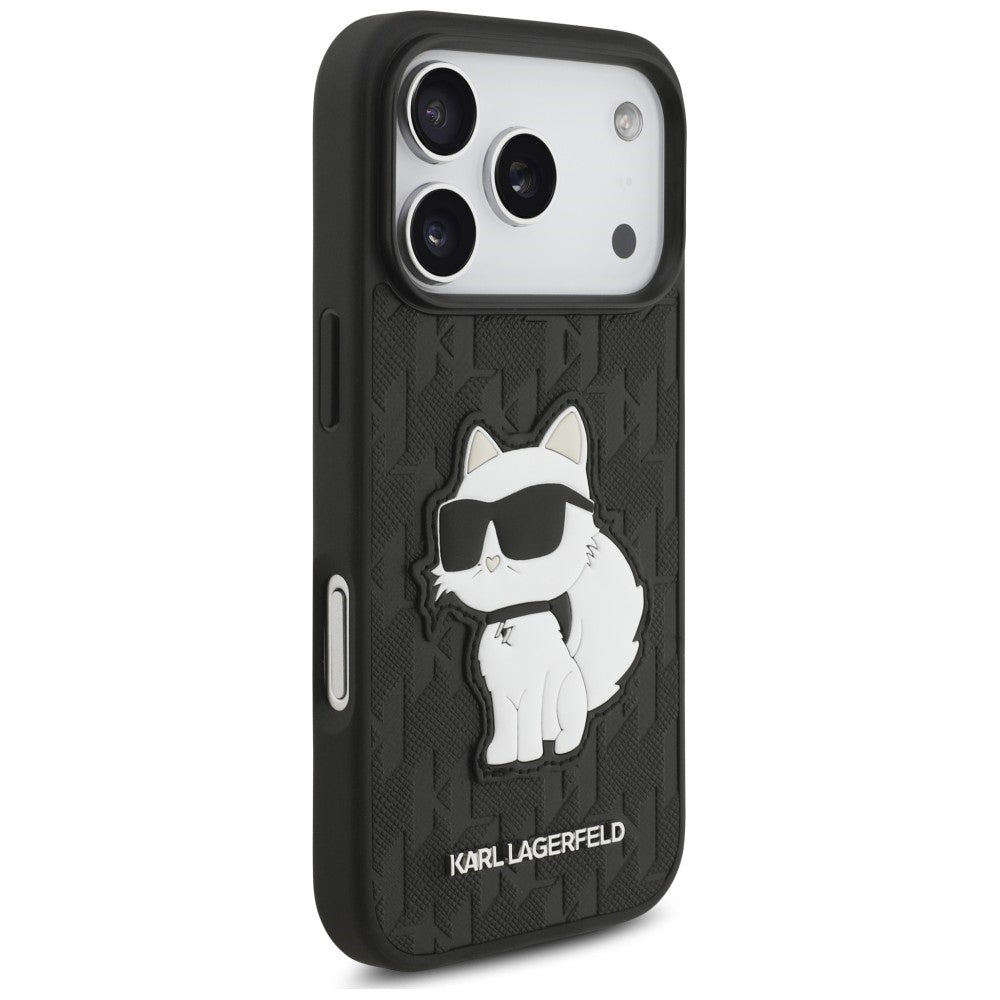 Etui Karl Lagerfeld Saffiano Mono Patch Choupette iPhone 18 Pro / 17 Pro - czarne_3