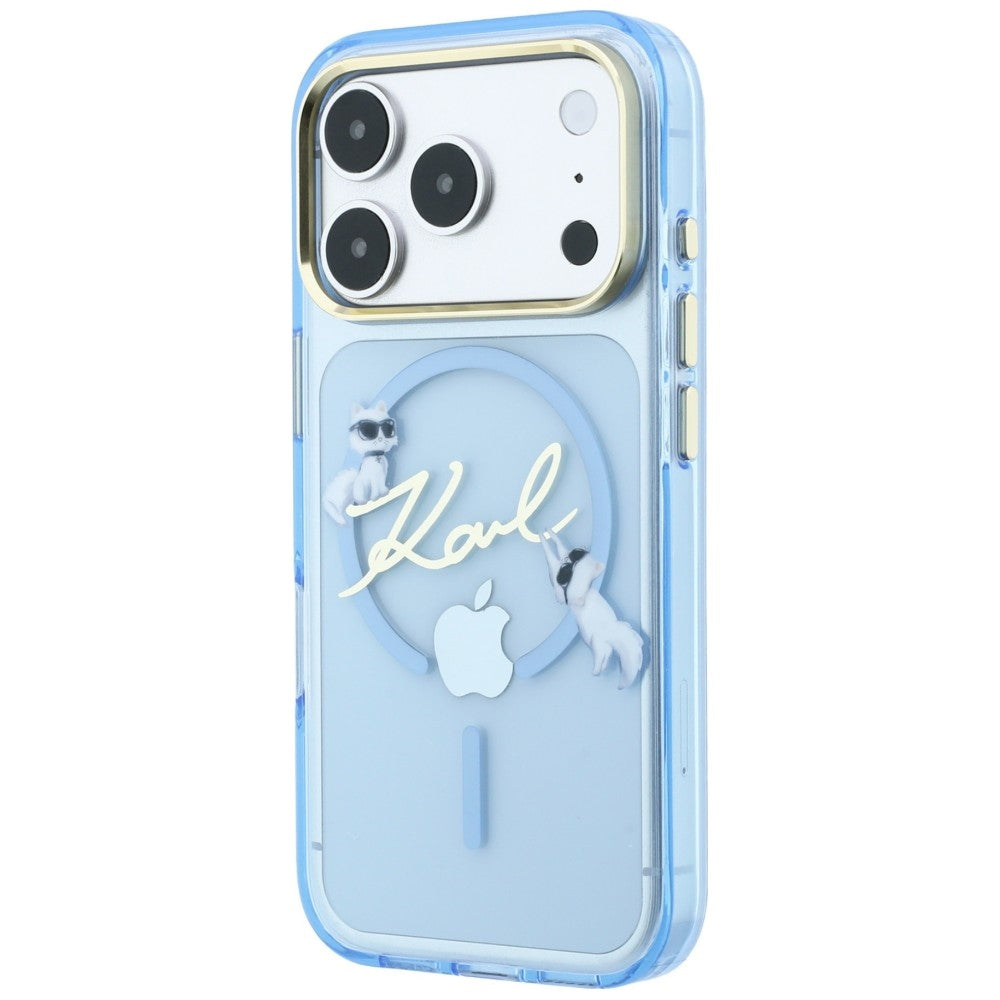 Etui Karl Lagerfeld Script Logo MagSafe na iPhone 18 Pro / 17 Pro - jasnoniebieskie_1