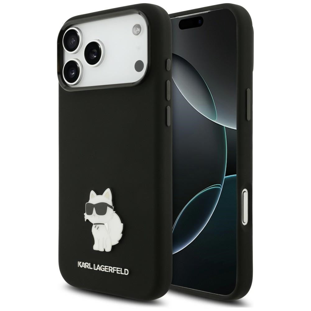 Etui Karl Lagerfeld Silicone Choupette Metal Pin iPhone 18 Pro Max / 17 Pro Max - czarne_0