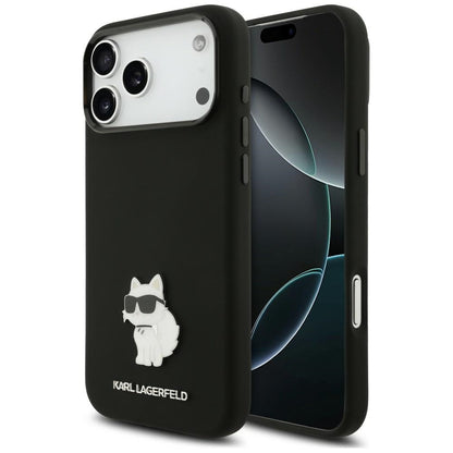 Etui Karl Lagerfeld Silicone Choupette Metal Pin iPhone 18 Pro Max / 17 Pro Max - czarne_0